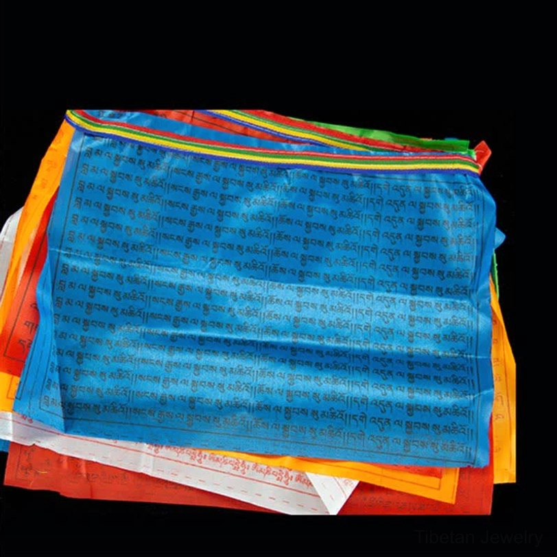 Tibetan windhorse prayer flags 5 colors strung outdoor complete blessing string installation guide