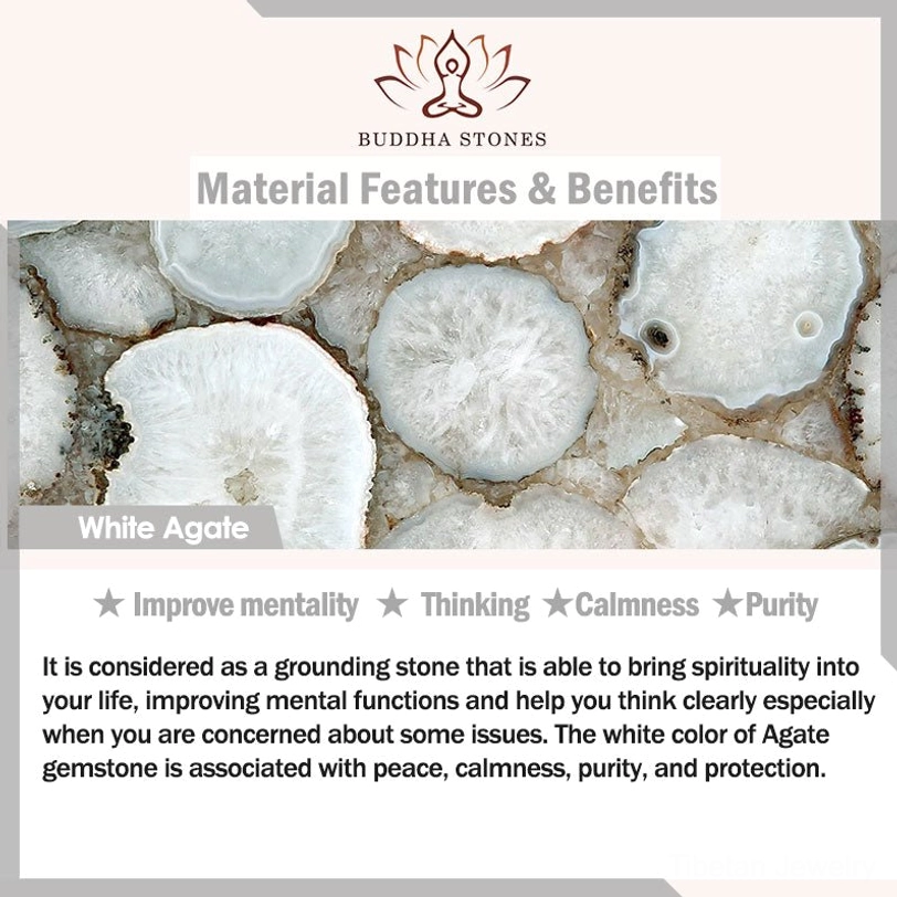 Handmade Tibetan agate bracelet packaged as spiritual gift with intention card and natural material certification