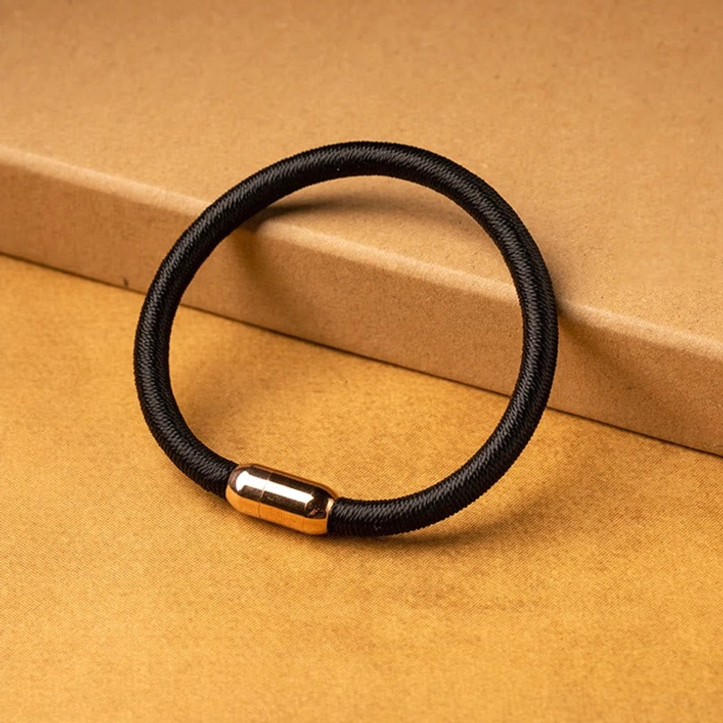 Black rope simple design Tibetan Vajra Knot magnetic protection bracelet, adjustable wrist sizes