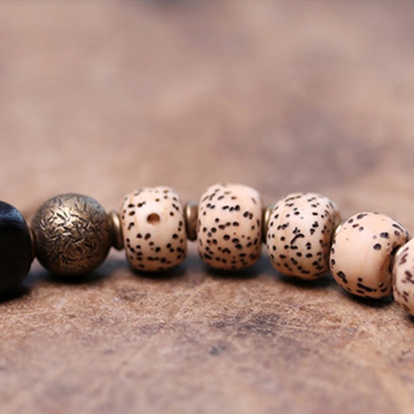 Handmade Tibetan Bodhi Seed protection bracelet with natural beads and spiritual energy