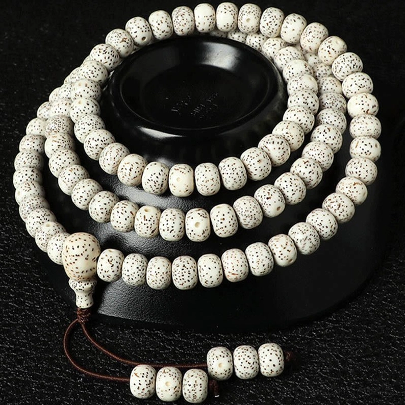 Tibetan bodhi seed wealth mala bracelet with amber agate and protective gemstones