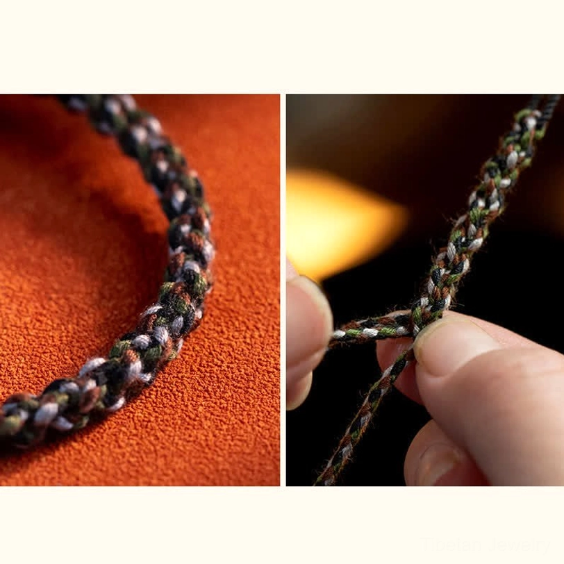Certification or authenticity documentation for handmade Tibetan amber and sterling silver protection bracelet