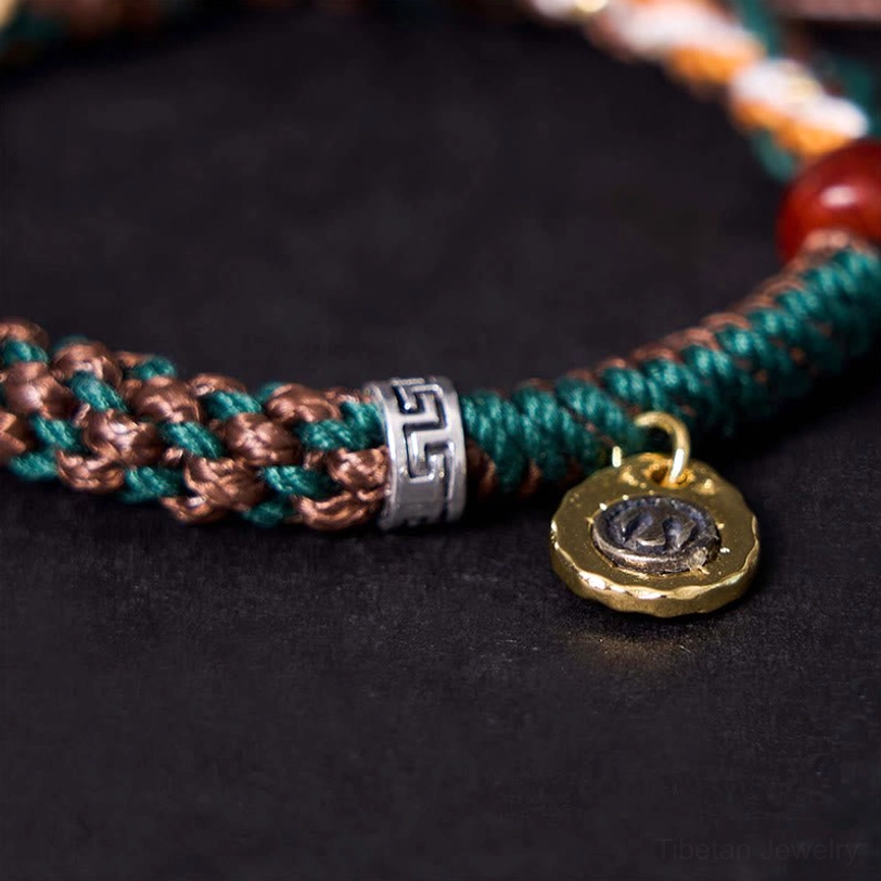 Tibetan harmony rope bracelet showcasing handcrafted details and natural material craftsmanship