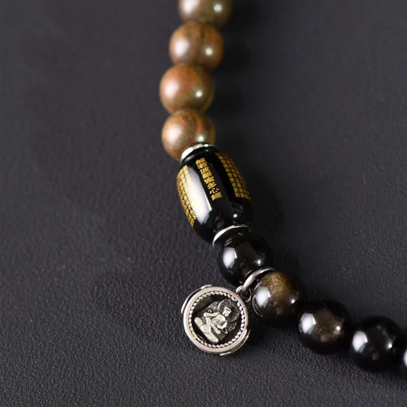 Multiple size options of green sandalwood obsidian bracelets 14-15cm 16-17cm 18-19cm