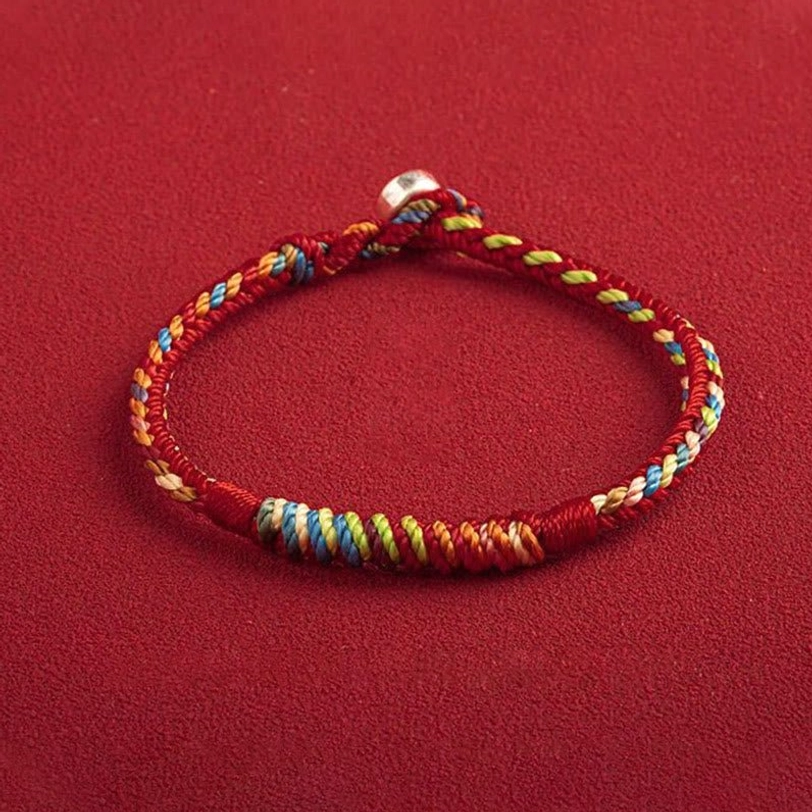 Tibetan Buddhist blessing bracelet in natural braided cord with sacred knot, unisex spiritual protection accessory