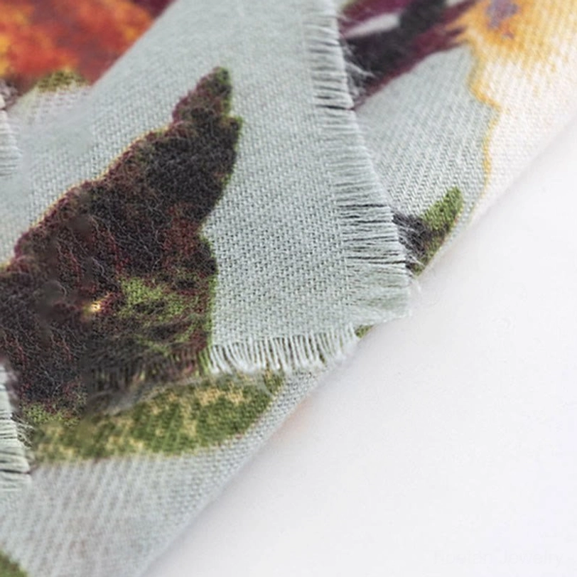 Tibetan butterfly floral shawl color variation and artisan print quality showcase