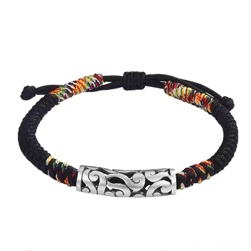 Tibetan copper auspicious cloud bracelet lifestyle shot demonstrating versatile styling options for daily wear and spiritual practice