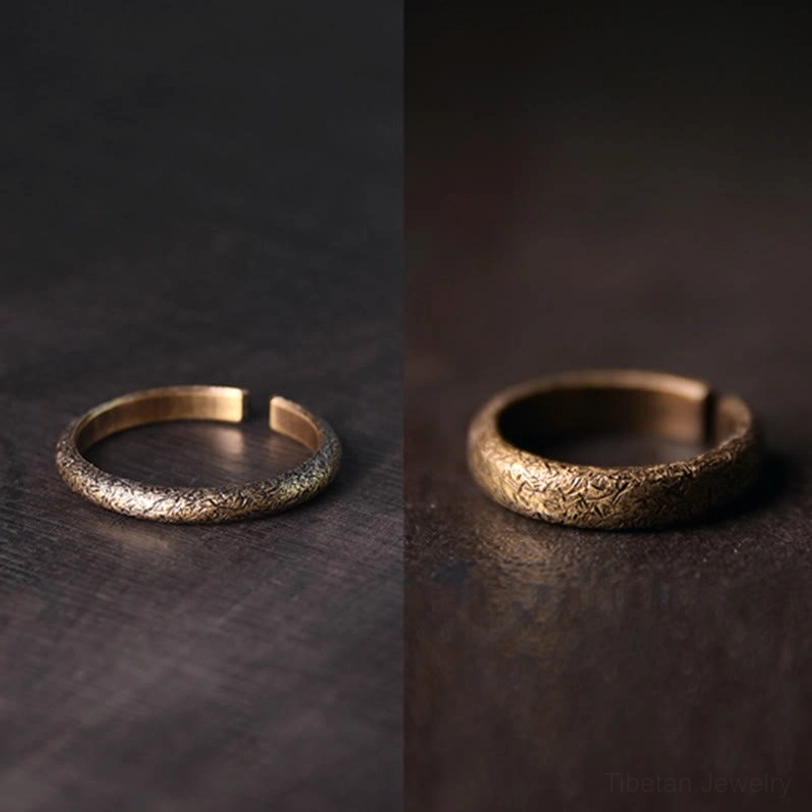Tibetan vintage copper couple ring gift packaging - perfect present for spiritual seekers partners and energy healing practitioners