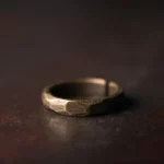 Tibetan copper wealth ring adjustable 3.5mm width side view hammered texture