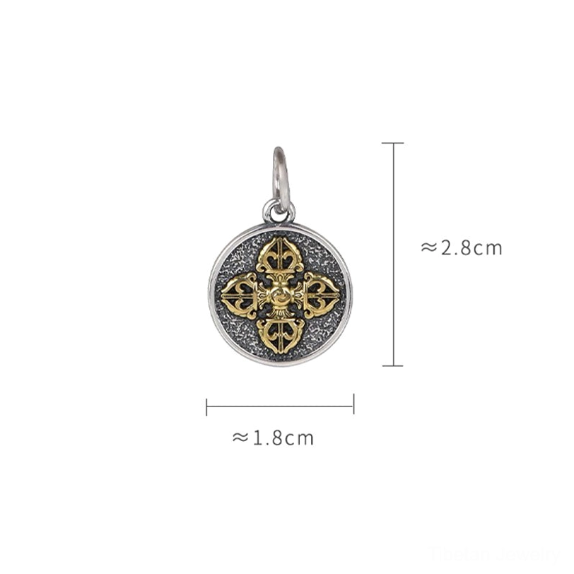 Tibetan double dorje vajra necklace spiritual enlightenment symbol handcrafted pendant