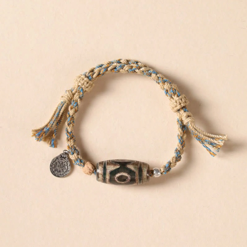 Tibetan Dzi bead nine-eye bracelet gift idea for spiritual seekers, mindfulness practitioners, and consciousness enthusiasts