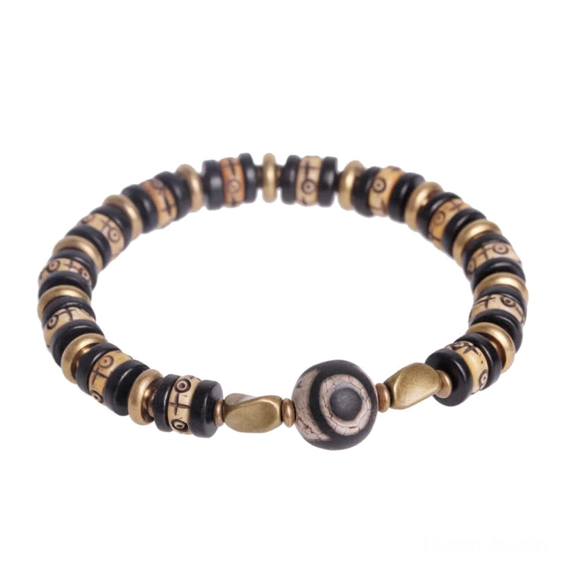 Tibetan ebony wood strength bracelet studio photography white background