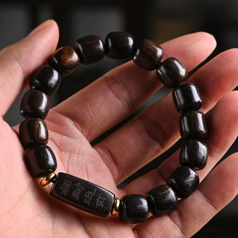 Ebony wood protection bracelet Tibetan spiritual jewelry authentic handcrafted