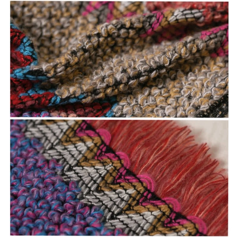Tibetan ethnic wrap poncho paired with seasonal outfits demonstrating styling versatility for any occasion
