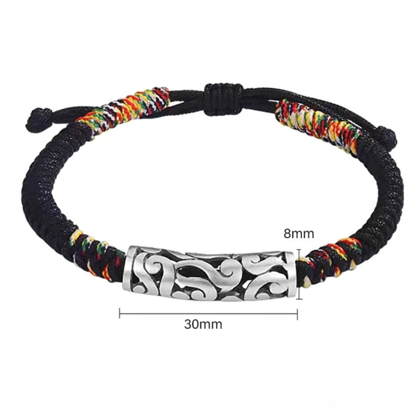 Tibetan auspicious cloud luck bracelet handmade artisan detail showing quality craftsmanship and copper components