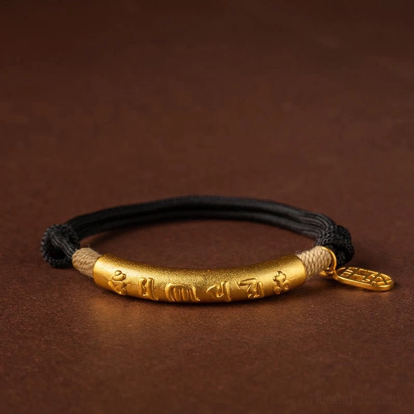 Tibetan handmade bracelet craftsmanship showing woven cord technique and artisan quality