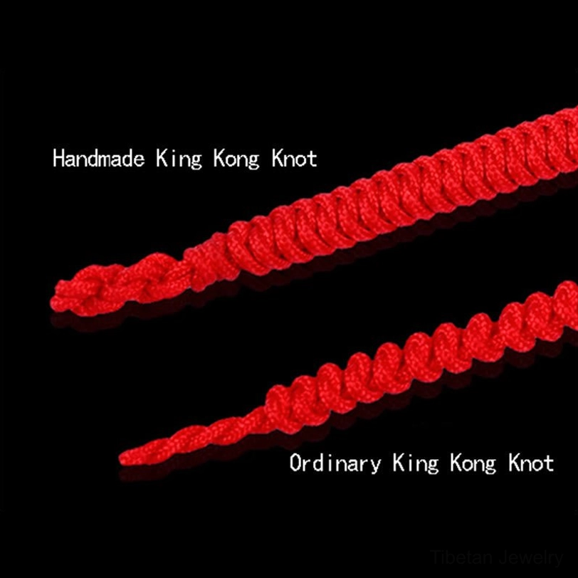 Handmade Tibetan King Kong Knot braids comparison showing quality craftsmanship details