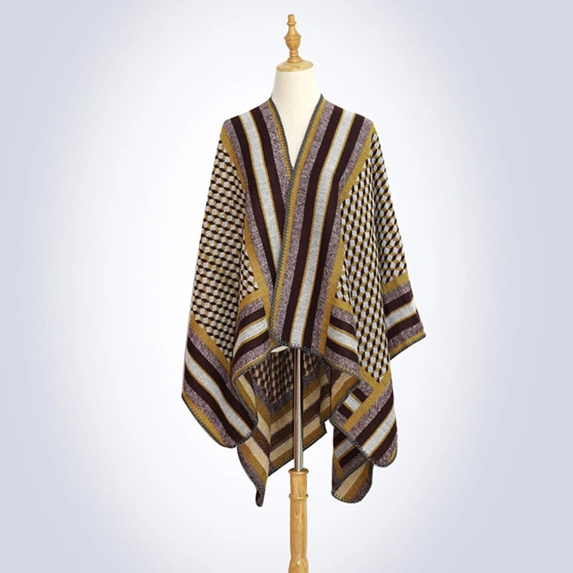 Tibetan houndstooth shawl wrap home comfort styling, perfect for cozy moments and relaxation