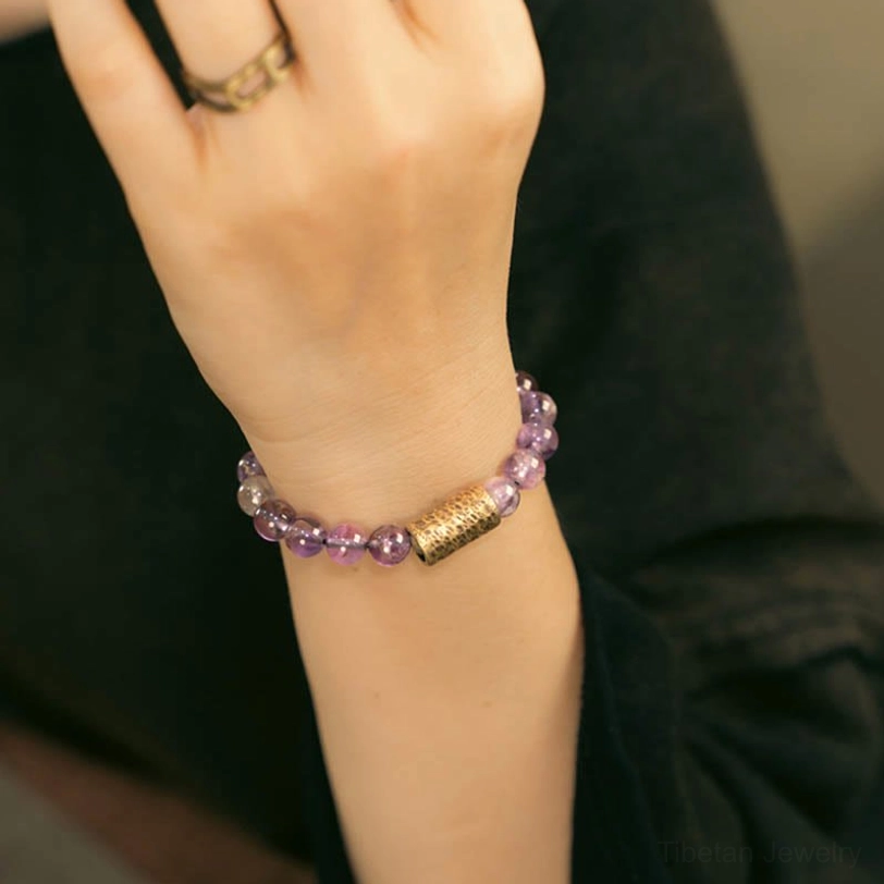 Tibetan spiritual tradition inspired crystal bracelet, cultural heritage wellness jewelry photography