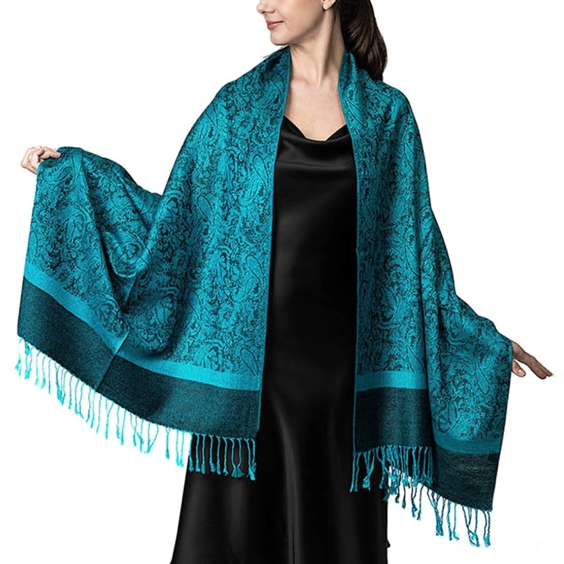 Tibetan jacquard shawl material composition - cotton acrylic blend