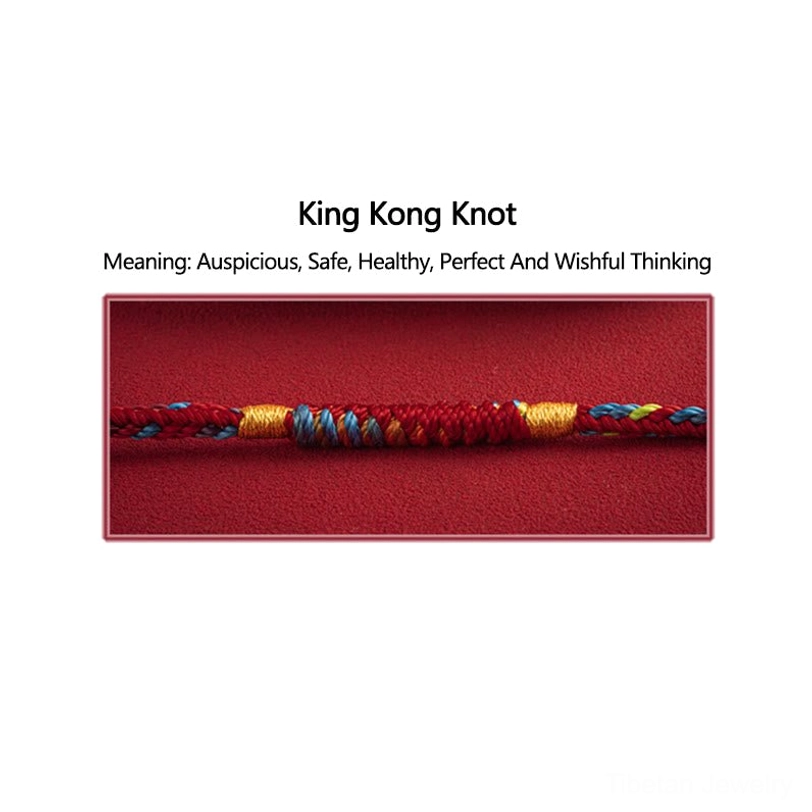 Tibetan lucky bracelet King Kong knot in multicolor weaving, protective spiritual accessory with sacred symbolism