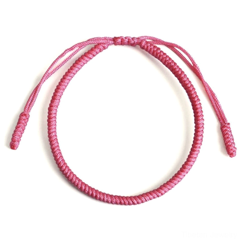 Single Tibetan King Kong knot braided bracelet with gradient red tones and single-layer woven design
