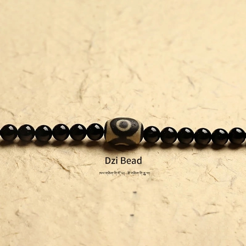 Mala bracelet clasp metal pendant and brass chain accessories with black onyx beads