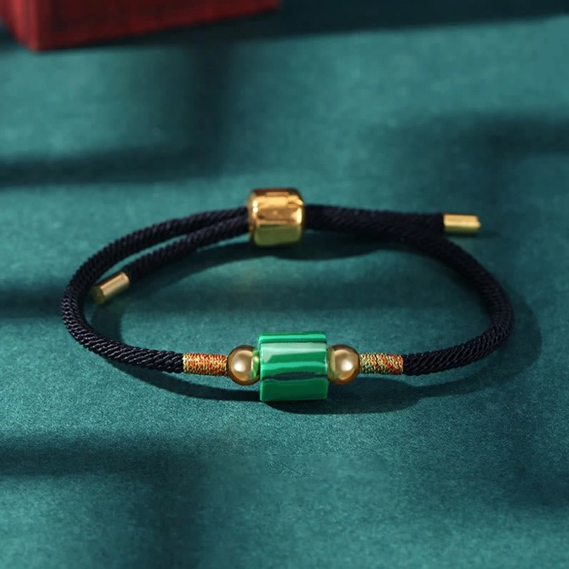 Black braided Tibetan malachite protection bracelet repels negative energy grounding spiritual accessory