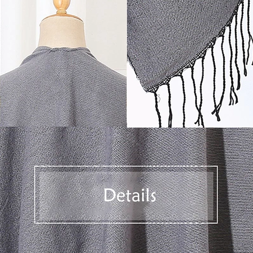 Tibetan geometric mandala poncho with side pockets detail view