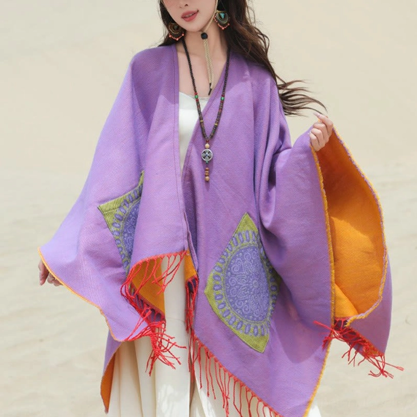 Tibetan mandala shawl packing and presentation detail