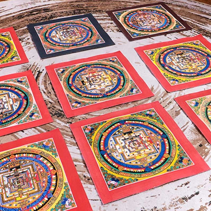Traditional Tibetan mandala thangka blind box random pattern - complete spiritual art piece