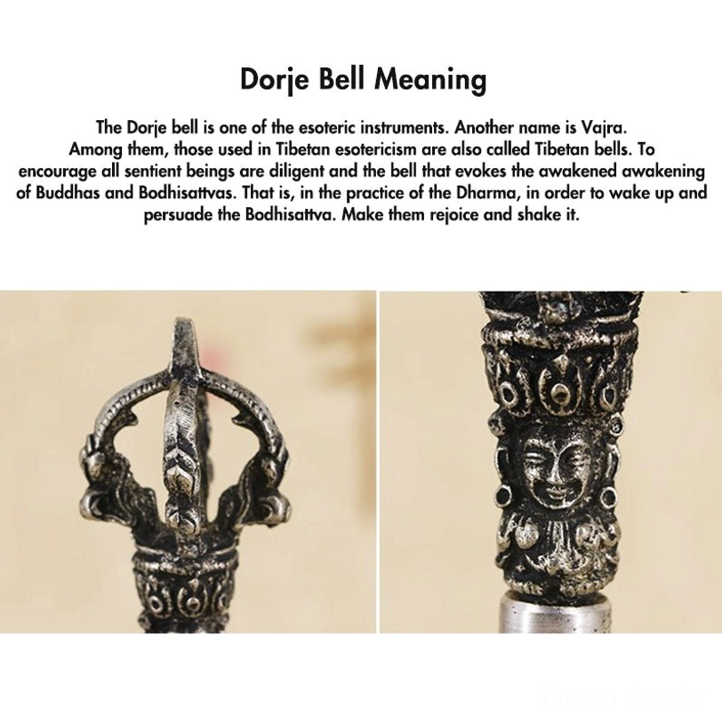 Tibetan meditation bell held with proper left-hand grip technique showing how to play and use the ritual instrument for sound offering
