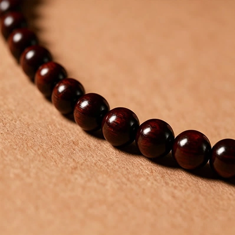 Tibetan meditation mala beads with red peace buckle charm, complete 108 bead prayer necklace for spiritual practice