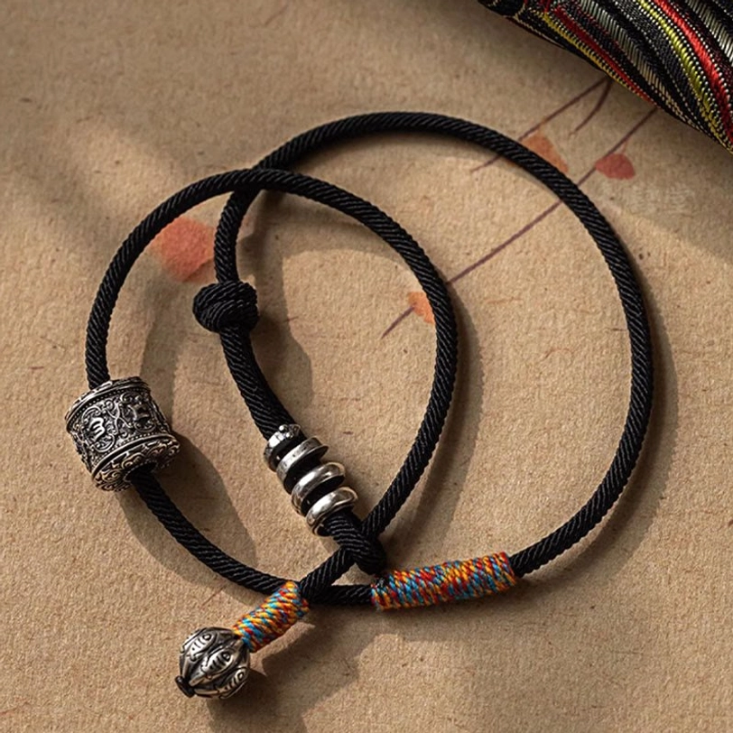 Tibetan amulet double wrap bracelet unisex design suitable for all wearers universal fit