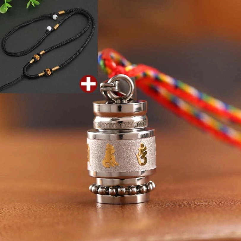 Tibetan Buddhist Om Mani Padme Hum pendant worn as daily spiritual reminder and protective talisman