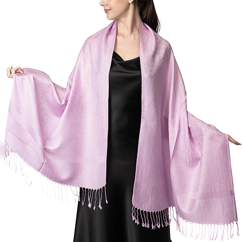 Tibetan paisley jacquard shawl detail - handcrafted quality closeup