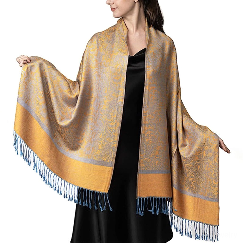Tibetan paisley jacquard wrap - bohemian lifestyle accessory