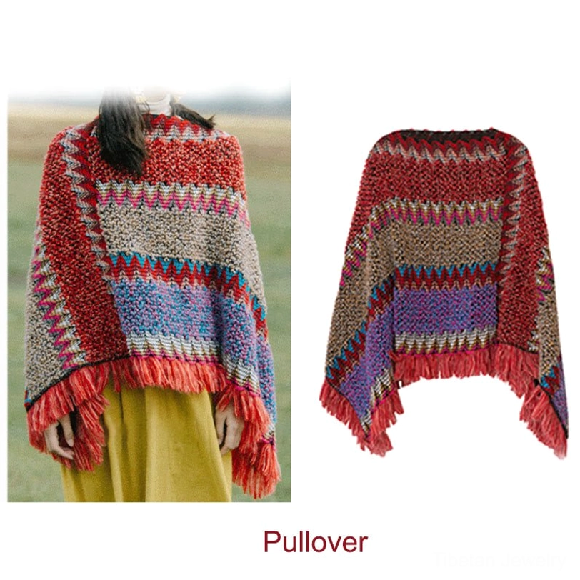 Tibetan cultural poncho shawl as travel companion blanket showing practical versatility and comfort