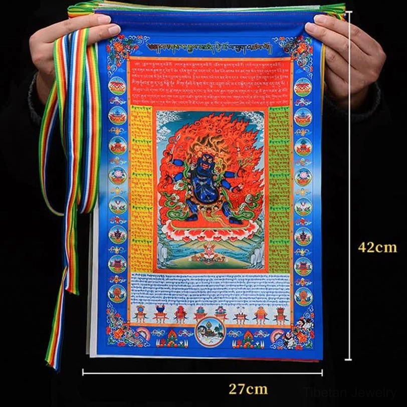 Tibetan prayer flag authentic wooden block printed technique passed down by Himalayan artisans