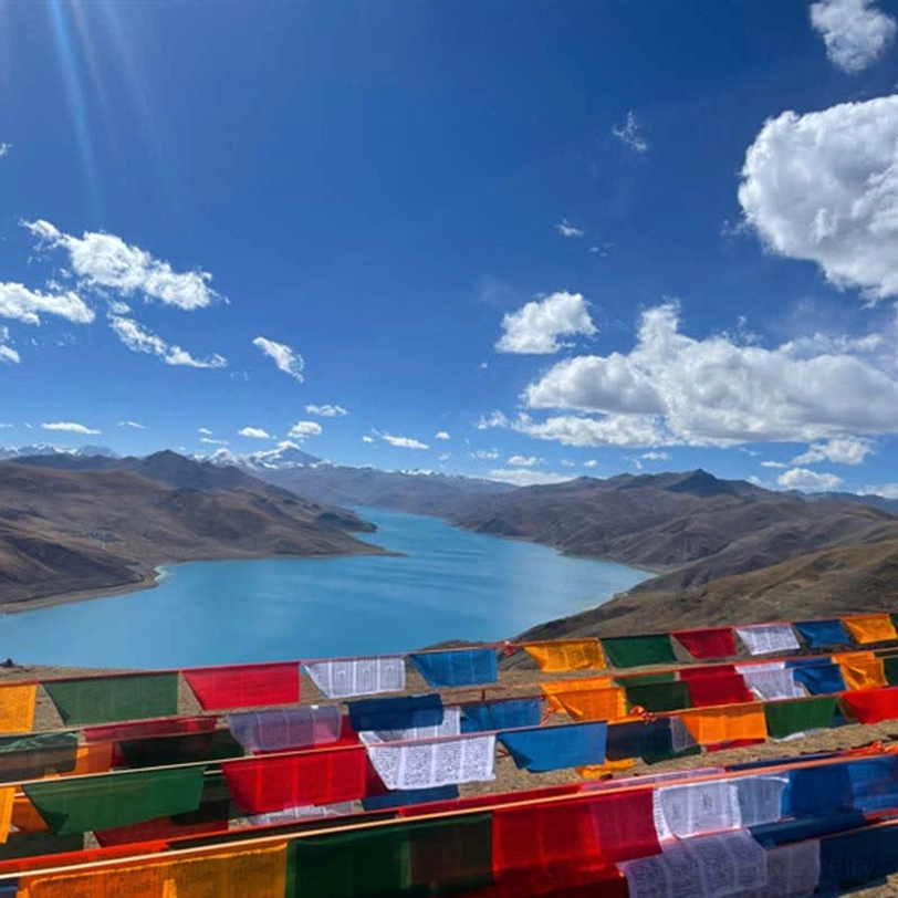 Tibetan 5-color windhorse prayer flags full set 25 pieces complete package display