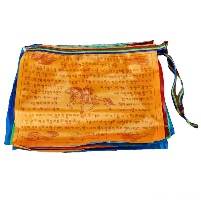 Tibetan prayer flags outdoor blessing string 7 meters length durable polyester fabric weather-resistant design