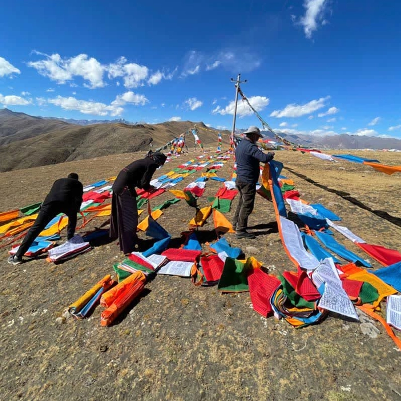 Tibetan prayer flags mindfulness practice daily reminder compassionate intention cultivation