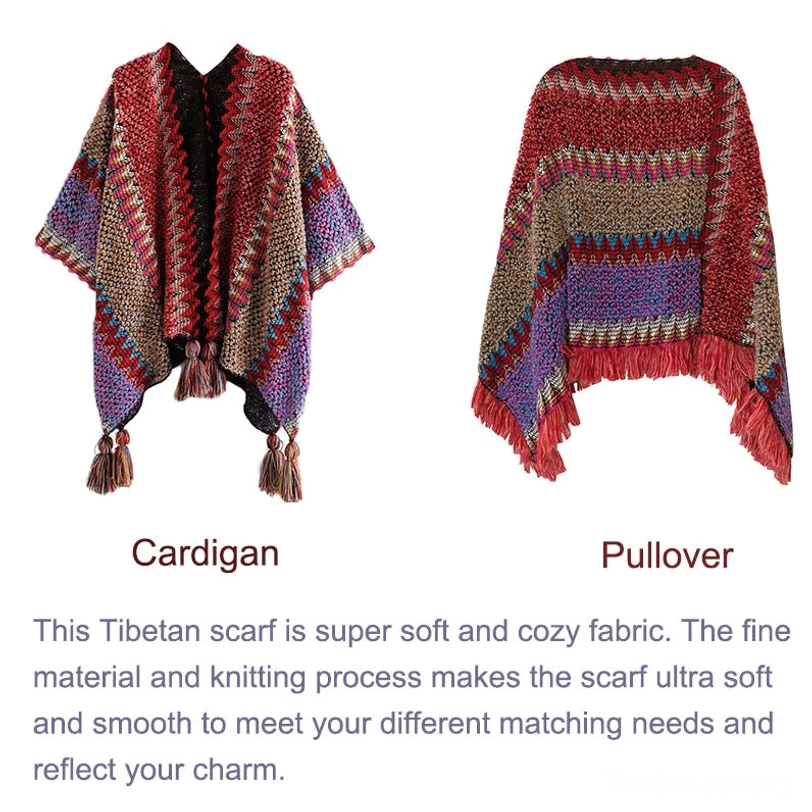 Premium Tibetan handwoven shawl poncho close-up revealing fine-weave quality and soft texture details