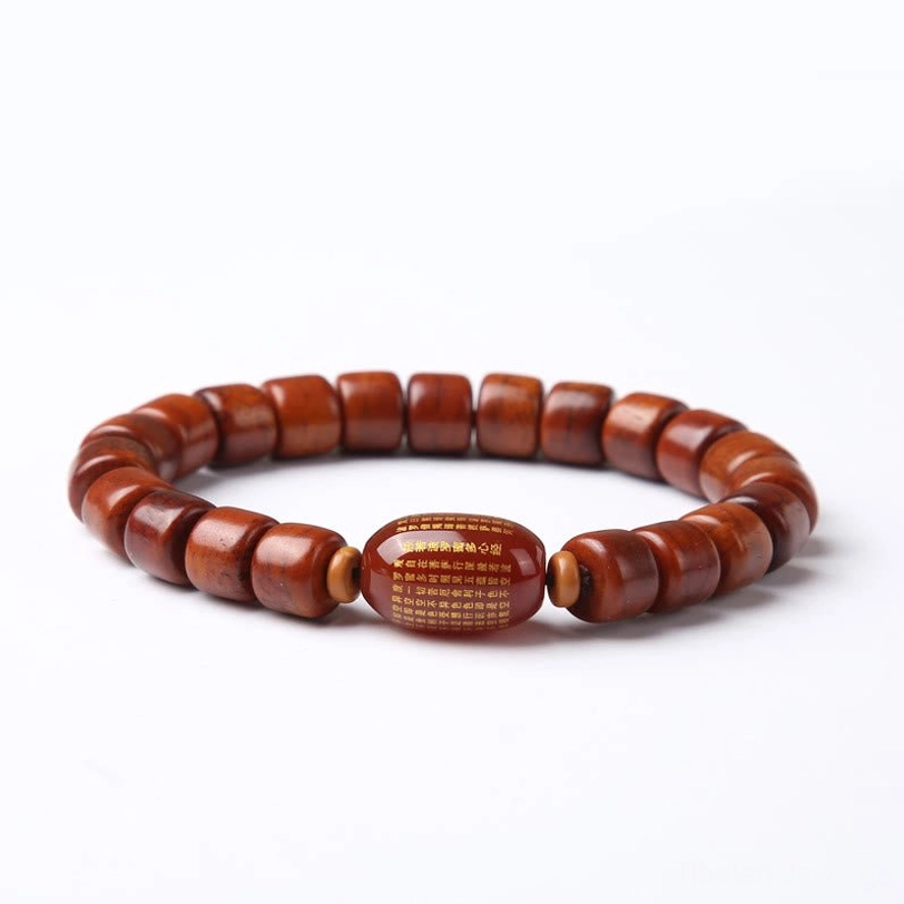 Red sandalwood Tibetan bone bead bracelet sacred meditative fragrance