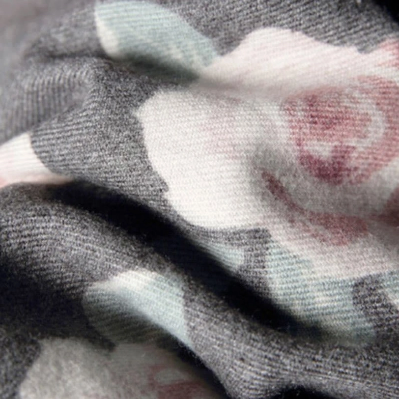 Tibetan rose shawl premium quality display highlighting soft fabric construction and vintage floral artistry