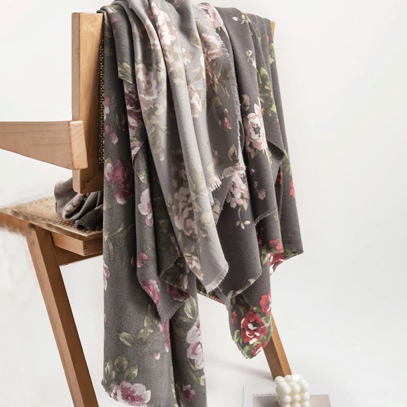 Tibetan rose shawl dimensions 200×60cm perfect size for shoulders and full body draping