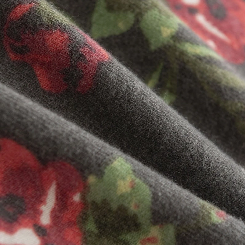 Cozy Tibetan rose floral throw blanket perfect for meditation and mindful relaxation at home