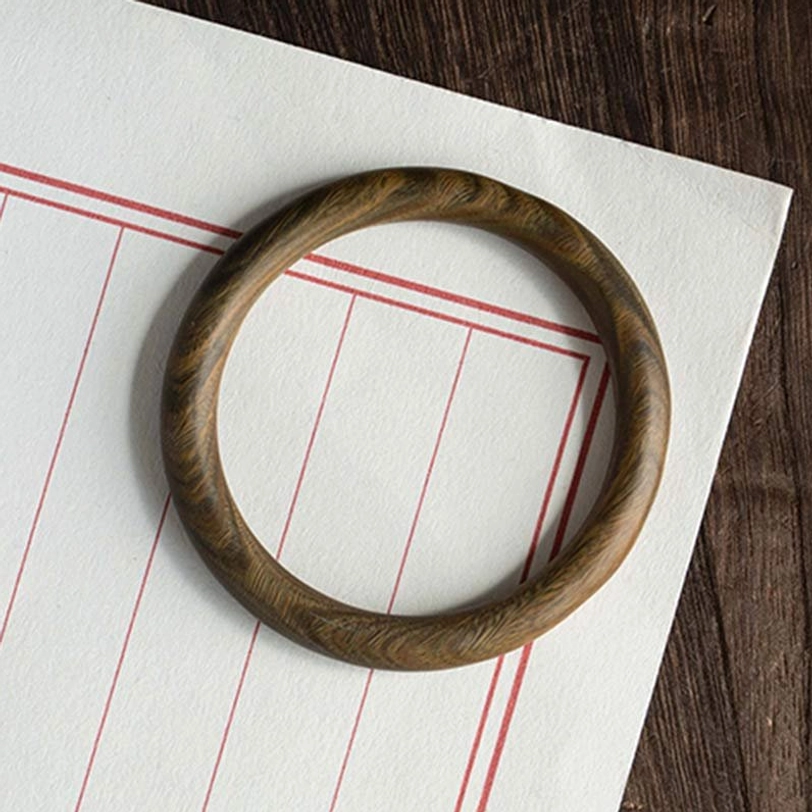 Tibetan sandalwood and ebony wood protection bracelets - dual material bangle set for complete spiritual support