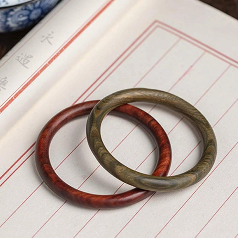 Tibetan red sandalwood protection bracelet - sacred wood bangle for meditation, mindfulness and daily wear