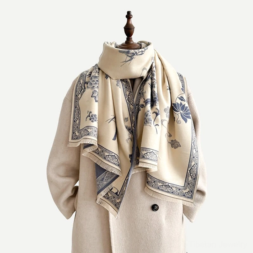 Tibetan scarf color palette and available color options showcase